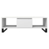 Table basse blanc 104x60x35 cm bois d'ingénierie 