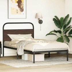 Cadre de lit sans matelas 107x203 cm chêne marron 