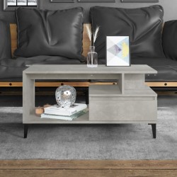 Table basse Gris béton 90x49x45 cm Bois d'ingénierie 