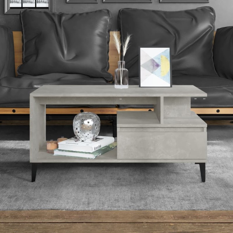 Table basse Gris béton 90x49x45 cm Bois d'ingénierie Table basse Gris béton 90x49x45 cm Bois d'ingénierie