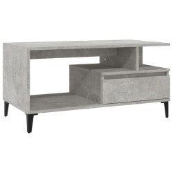 Table basse Gris béton 90x49x45 cm Bois d'ingénierie 