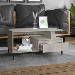 Table basse Gris béton 90x49x45 cm Bois d'ingénierie 