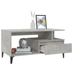 Table basse Gris béton 90x49x45 cm Bois d'ingénierie 
