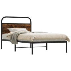 Cadre de lit sans matelas 107x203 cm chêne fumé bois ingénierie 