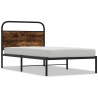 Cadre de lit sans matelas 107x203 cm chêne fumé bois ingénierie 