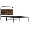 Cadre de lit sans matelas 107x203 cm chêne fumé bois ingénierie 