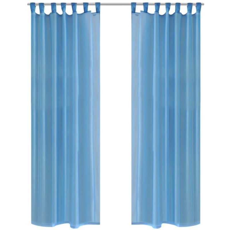 Rideau fin Turquoise 140x225 cm 2 pcs 