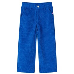 Pantalons pour enfants velours côtelé bleu cobalt 140 