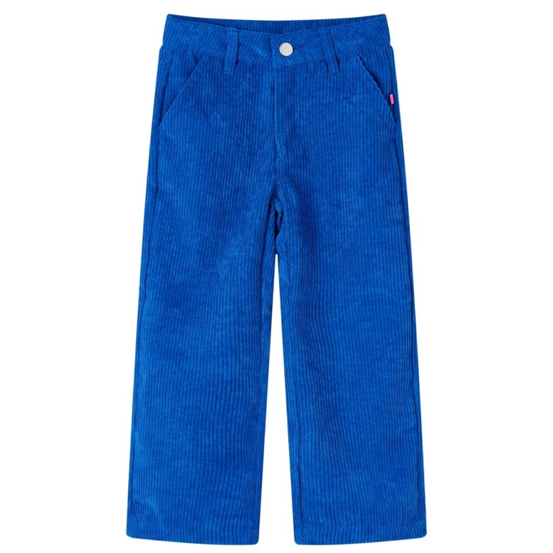 Pantalons pour enfants velours côtelé bleu cobalt 140 