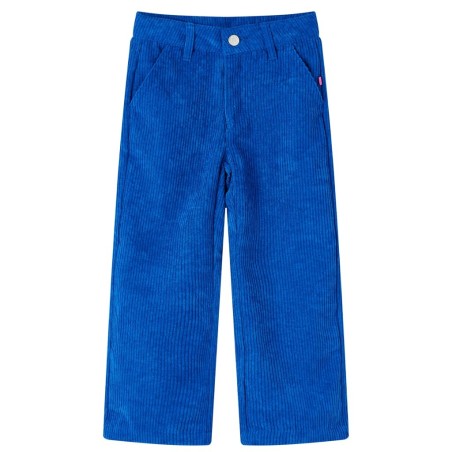 Pantalons pour enfants velours côtelé bleu cobalt 140 