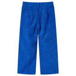 Pantalons pour enfants velours côtelé bleu cobalt 140 