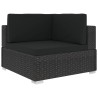 Salon de jardin 5 pcs avec coussins Résine tressée Noir   