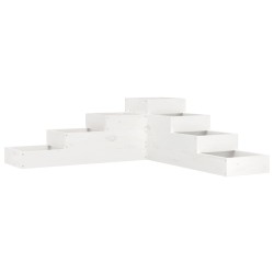 Jardinière 4 niveaux 106x104,5x36 cm blanc bois de pin massif 