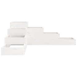 Jardinière 4 niveaux 106x104,5x36 cm blanc bois de pin massif 