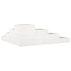Jardinière 4 niveaux 106x104,5x36 cm blanc bois de pin massif 