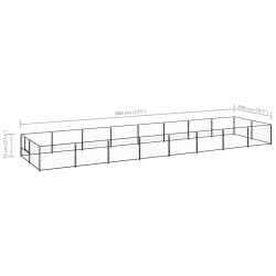Chenil Noir 16 m² Acier 