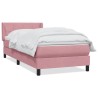 Sommier à lattes de lit avec matelas rose 90x220 cm velours 