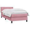 Sommier à lattes de lit avec matelas rose 90x220 cm velours 