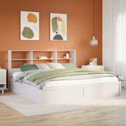 Cadre de lit sans matelas blanc 180x200 cm bois massif de pin 
