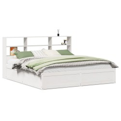 Cadre de lit sans matelas blanc 180x200 cm bois massif de pin 