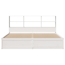 Cadre de lit sans matelas blanc 180x200 cm bois massif de pin 