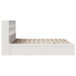 Cadre de lit sans matelas blanc 180x200 cm bois massif de pin 