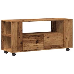 Meuble TV avec roulettes vieux bois bois d'ingénierie 
