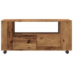 Meuble TV avec roulettes vieux bois bois d'ingénierie 