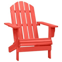 Chaise de jardin Adirondack bois de sapin massif rouge 