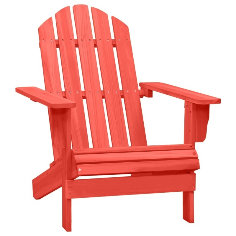 Chaise de jardin Adirondack bois de sapin massif rouge Chaise de jardin Adirondack bois de sapin massif rouge
