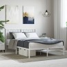 Cadre de lit métal sans matelas et tête de lit blanc 120x200 cm 