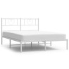 Cadre de lit métal sans matelas et tête de lit blanc 120x200 cm 