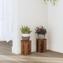 Supports pour plantes 2 pcs vieux bois bois d'ingénierie 