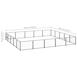 Chenil Noir 25 m² Acier 