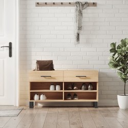 Banc à chaussures chêne sonoma 102x35x55 cm bois d'ingénierie 