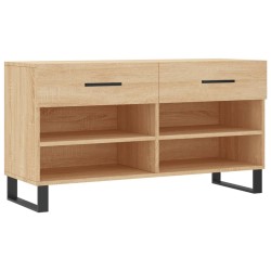 Banc à chaussures chêne sonoma 102x35x55 cm bois d'ingénierie 