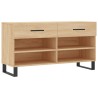 Banc à chaussures chêne sonoma 102x35x55 cm bois d'ingénierie 