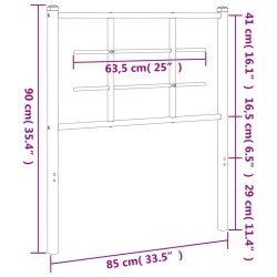 Tête de lit métal noir 80 cm 