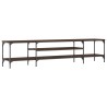 Meuble TV chêne marron 201x35x45 cm bois d'ingénierie et fer 