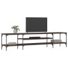Meuble TV chêne marron 201x35x45 cm bois d'ingénierie et fer 