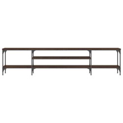 Meuble TV chêne marron 201x35x45 cm bois d'ingénierie et fer 