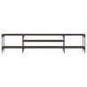 Meuble TV chêne marron 201x35x45 cm bois d'ingénierie et fer 
