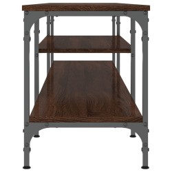 Meuble TV chêne marron 201x35x45 cm bois d'ingénierie et fer 