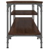 Meuble TV chêne marron 201x35x45 cm bois d'ingénierie et fer 