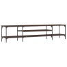 Meuble TV chêne marron 201x35x45 cm bois d'ingénierie et fer 