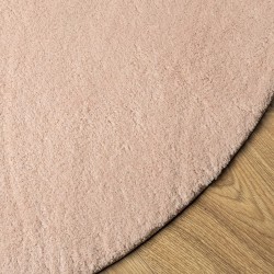 Tapis HUARTE à poils courts doux et lavable rouge clair Ø 100cm 