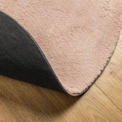 Tapis HUARTE à poils courts doux et lavable rouge clair Ø 100cm 