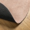 Tapis HUARTE à poils courts doux et lavable rouge clair Ø 100cm 