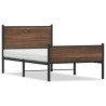 Cadre de lit en métal sans matelas chêne marron 107x203 cm 