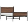 Cadre de lit en métal sans matelas chêne marron 107x203 cm 